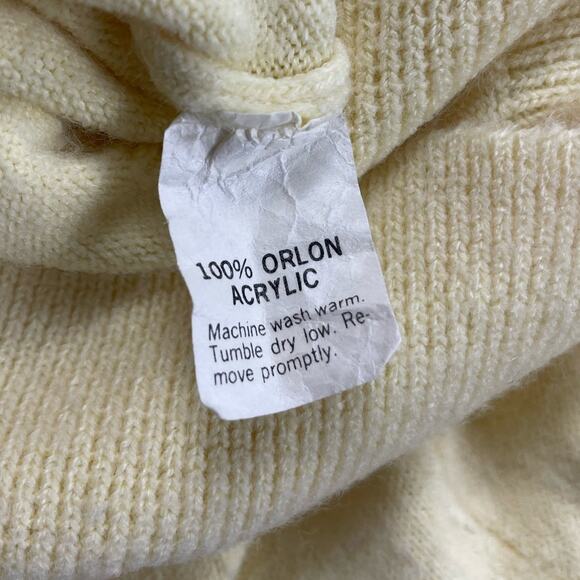 Vintage 70s Yellow V-Neck Sweater Western Horse Cowboy Logo La Costa California - Picture 7 of 8